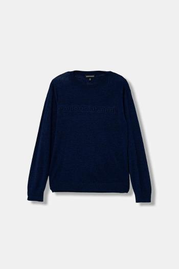 Detský vlnený sveter Emporio Armani tmavomodrá farba, ľahký, EB000808 AF18839