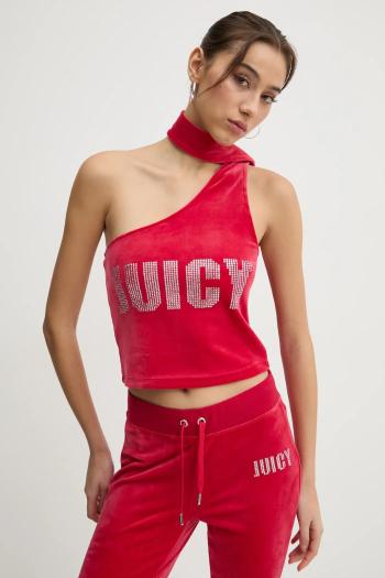 Top Juicy Couture červená farba, s nášivkou, JCBCT125863