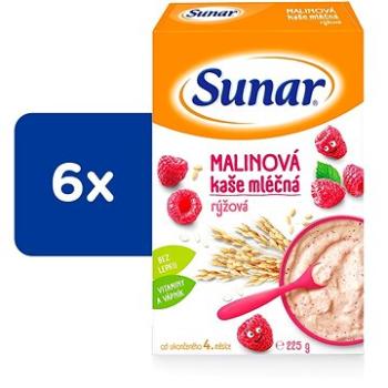 Sunar malinová kaša mliečna ryžová 6× 225 g (8592084409616)