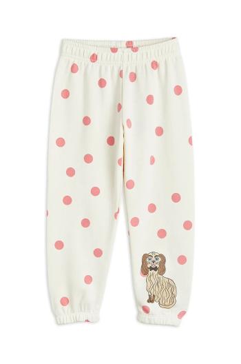 Detské bavlnené tepláky Mini Rodini Dashing dog biela farba, vzorované, 1100006710