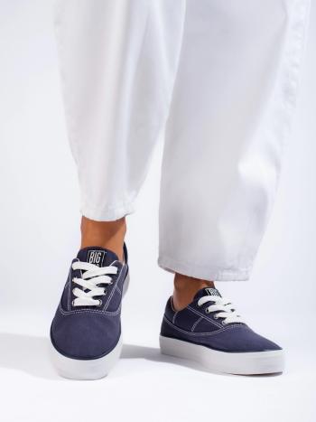 Trendy dámske tmavomodré tenisky bez podpätku