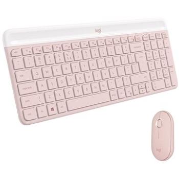 Logitech Slim Wireless Combo MK470, růžová - US (920-011322)