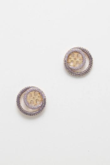 Pozlátené náušnice Tory Burch Miller Pave 157231-400
