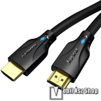 JASOZ HDMI-HDMI KÁBEL - v2.1 HDMI dugó, aranyozott HDMI dugó, 3m hosszú, 48Gbps, 8K@60Hz, 4K @120Hz, 4K @60Hz, 2K @144Hz - FEKETE