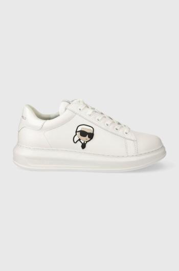 Kožené tenisky Karl Lagerfeld KAPRI MENS biela farba, KL52530N