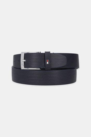 Kožený opasok Tommy Hilfiger pánsky, tmavomodrá farba, AM0AM13015