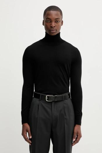 Vlnený sveter BARENA VENEZIA Knitwear Camio čierna farba, ľahký, s rolákom, KNU5282.429