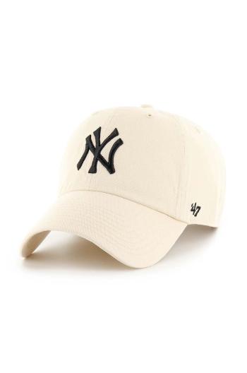 Šiltovka 47 brand MLB New York Yankees béžová farba, s nášivkou, B-NLRGW17GWS-NTQ