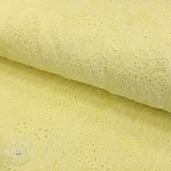 Bavlnená látka VOILE EMBROIDERY Vintage yellow