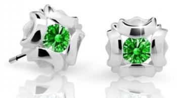 Cutie Jewellery Slušivé detské náušnice z bieleho zlata C2216-30-X-2 zelená