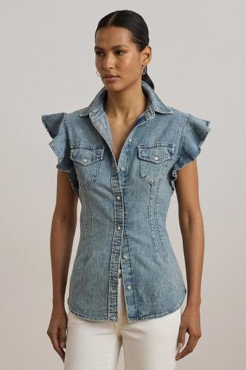 Rifľová košeľa Lauren Ralph Lauren slim, s klasickým golierom, 200963923