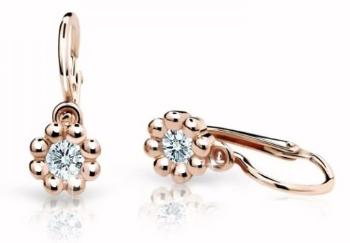 Cutie Jewellery Detské náušnice z ružového zlata C2030-10-X-4 biela