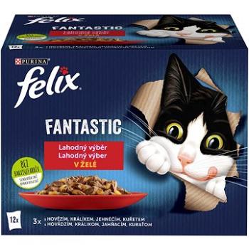 Felix Fantastic s kuraťom, hovädzím, králikom a jahňacím v želé 12× 85 g (7613039758021)