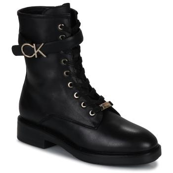 Calvin Klein Jeans  RUBBER SOLE COMBAT BOOT W HW  Polokozačky Čierna