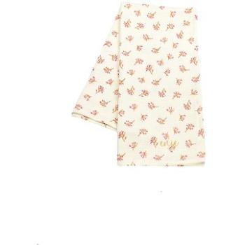 enie baby Mušelínová plienka 70 × 70 cm béžová s vínovými kvetmi (524)
