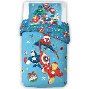 Lenjerie de pat Carbotex din bumbac pentru copiiAvengers Christmas Ride, 140 x 200 cm, 70 x 90 cm