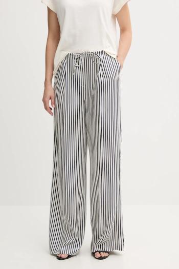 Nohavice Tommy Hilfiger tmavomodrá farba, široké, vysoký pás, WW0WW45890