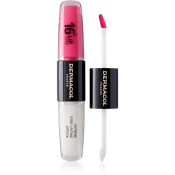 Dermacol 16H Lip Colour dlhotrvajúci rúž a lesk na pery odtieň 18 Cotton Candy 2x4 ml