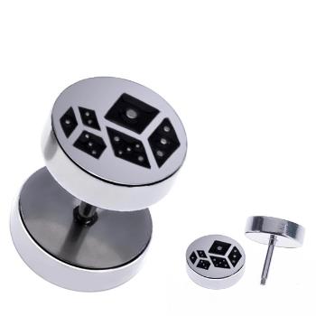 Okrúhly oceľový fake plug s dvoma hracími kockami