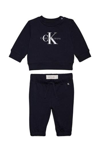 Detská tepláková súprava Calvin Klein Jeans čierna farba, IN0IN00017