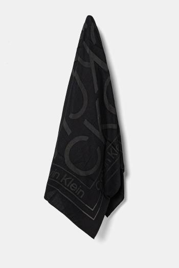 Šatka Calvin Klein dámska, čierna farba, vzorovaná, K60K612977