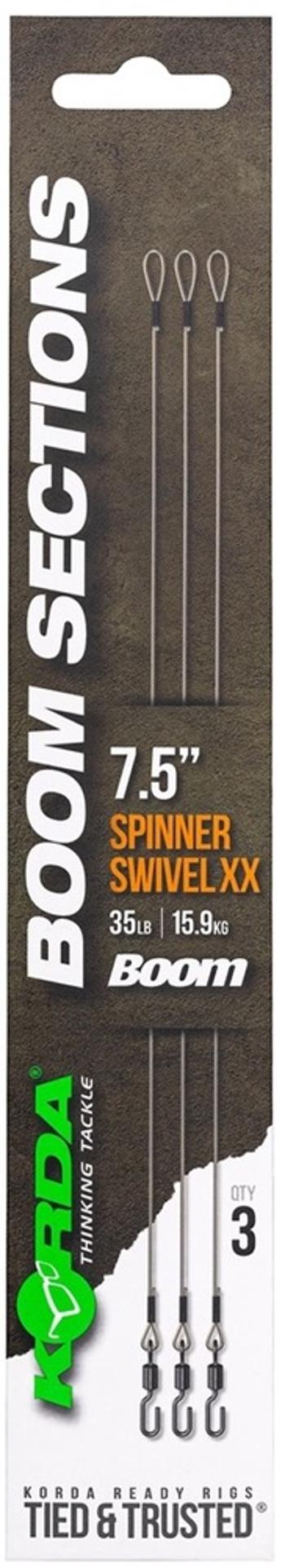 Korda náväzce booms spinner swivel xx 35 lb 3 ks - 7,5 inch