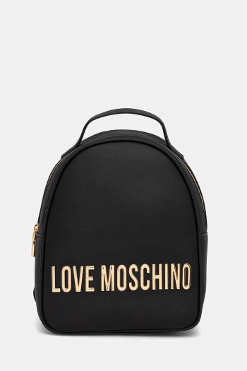 Ruksak Love Moschino dámsky, čierna farba, malý, s nášivkou, JC4197PP1NKD0000