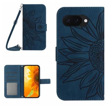 ART SUNFLOWER Peňaženkový obal so šnúrkou pre Google Pixel 9a modrý
