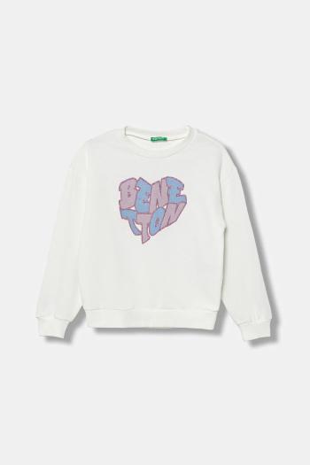 Detská bavlnená mikina United Colors of Benetton béžová farba, vzorovaná, 3J68C10Q0