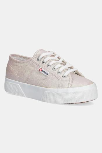 Tenisky Superga PLATFORM LAME oranžová farba, S6128SW