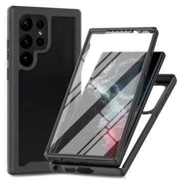 DUAL Obojstranný kryt s fóliou Samsung Galaxy S24 Ultra 5G čierny