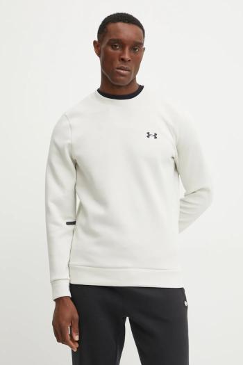 Mikina Under Armour Unstoppable Fleece Crew pánska, šedá farba, s potlačou, 1389351