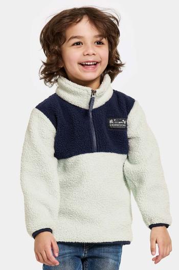 Detská fleecová mikina Didriksons GOSIG KIDS HALFZIP zelená farba, vzorovaná, 505536