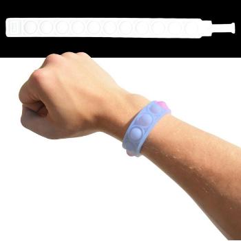 Náramek PUSH BUBBLE POP IT duhový - pás proti komárům