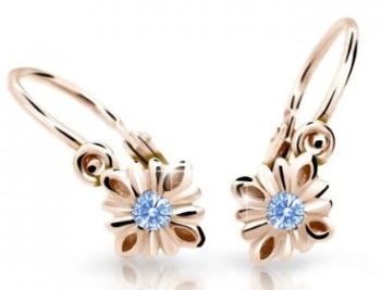 Cutie Jewellery Pôvabné detské náušnice z ružového zlata C2261-10-X-4 svetlo modrá