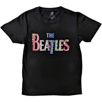 The Beatles tričko Floral Logo Čierna XXL