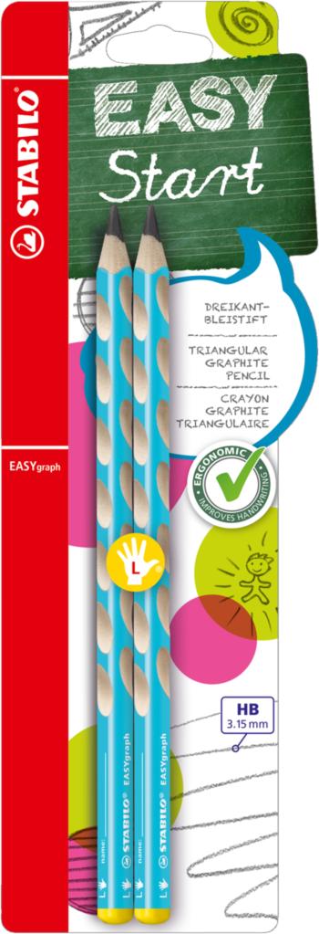 Grafit ceruza Stabilo EASYgraph L HB kék, 2 db buborékfólia