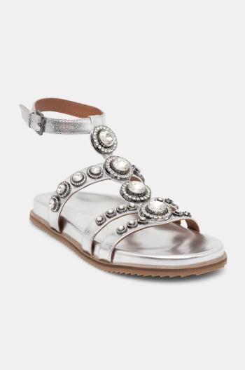 Kožené sandále Kurt Geiger London Octavia Flexi Gladiator dámske, strieborná farba, 4369063109