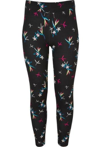 Urban Classics Girls Soft AOP Leggings blackfloret - 146/152