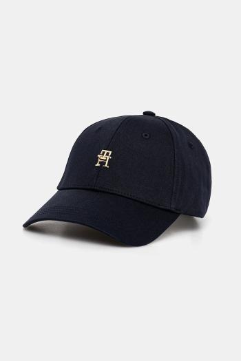 Bavlnená šiltovka Tommy Hilfiger tmavomodrá farba, s nášivkou, AW0AW17128
