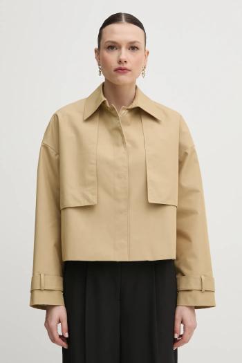Kabát Calvin Klein dámsky, béžová farba, prechodný, K20K208379