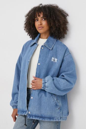 Rifľová bunda Calvin Klein Jeans dámska, prechodná, oversize, J20J223258