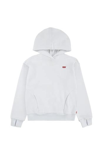 Detská mikina Levi's BATWING PATCH HOODIE biela farba, s kapucňou, jednofarebná, 4EN102