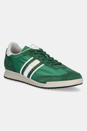 Tenisky Tommy Jeans RETRO RUNNER CLEATED zelená farba, EM0EM01527
