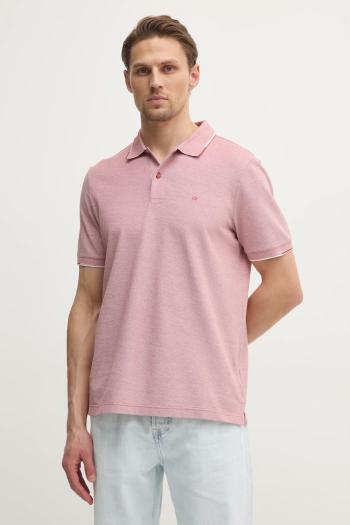 Bavlnené polo tričko Calvin Klein ružová farba, jednofarebné, K10K114475