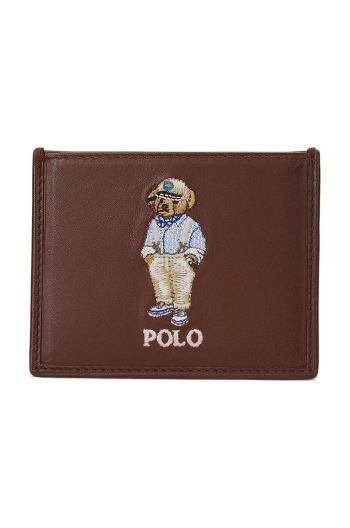 Kožená peňaženka Polo Ralph Lauren pánska, hnedá farba, 405952097