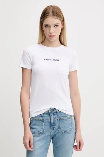 Tričko Guess Jeans dámske, biela farba, W5YI04 J1314