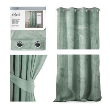 ArtFlhf Tieniaci záves VELVET EYELETS K | 140 x 270 cm Farba: mentolová