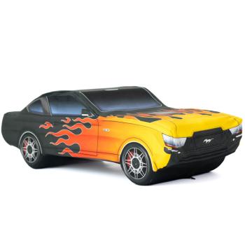 Plyšový Mustang (výber farby) (Farba mustanga: S plameňmi, Veľkosť mustanga: Medium)