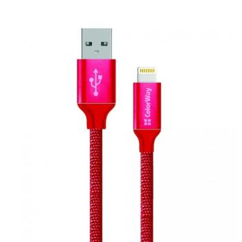 COLORWAY CABLE USB - APPLE LIGHTNING 2.1A 1M RED (CW-CBUL004-RD)